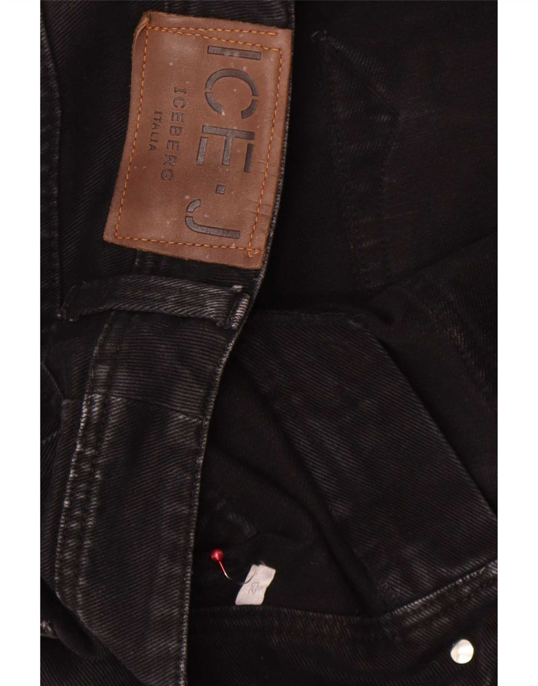 Gerade geschnittene Damenjeans von Iceberg, W29, L25, schwarze Baumwolle