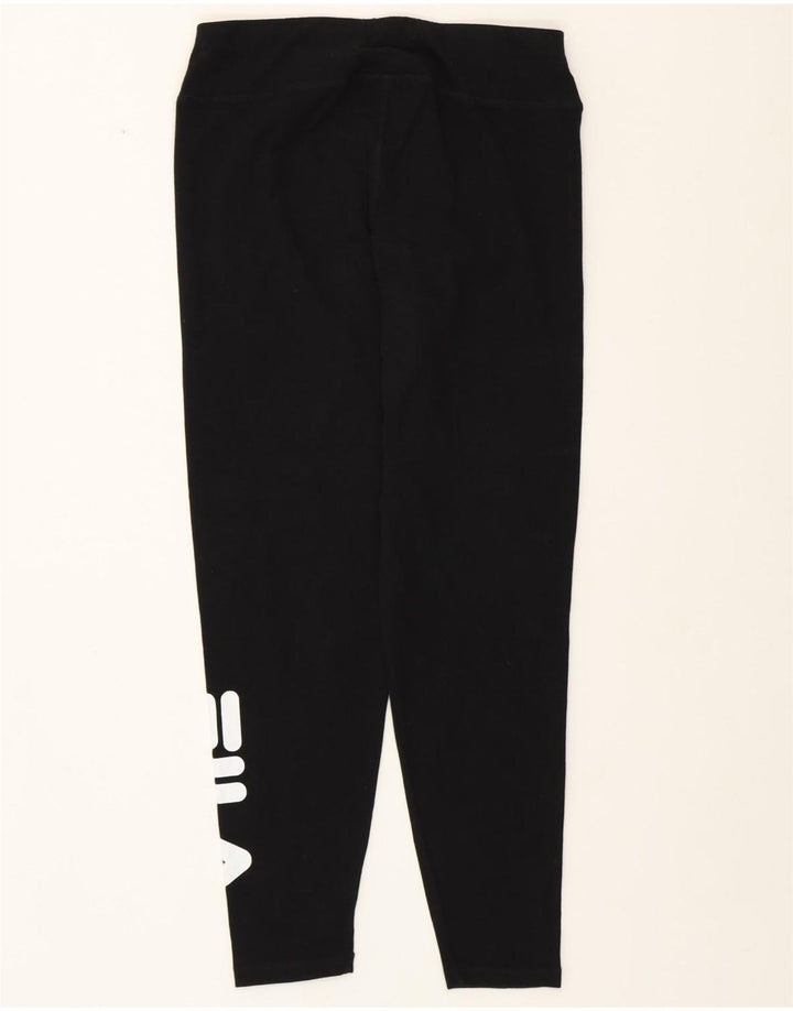FILA Damen Graphic Leggings UK 14 Mittelschwarze Baumwolle