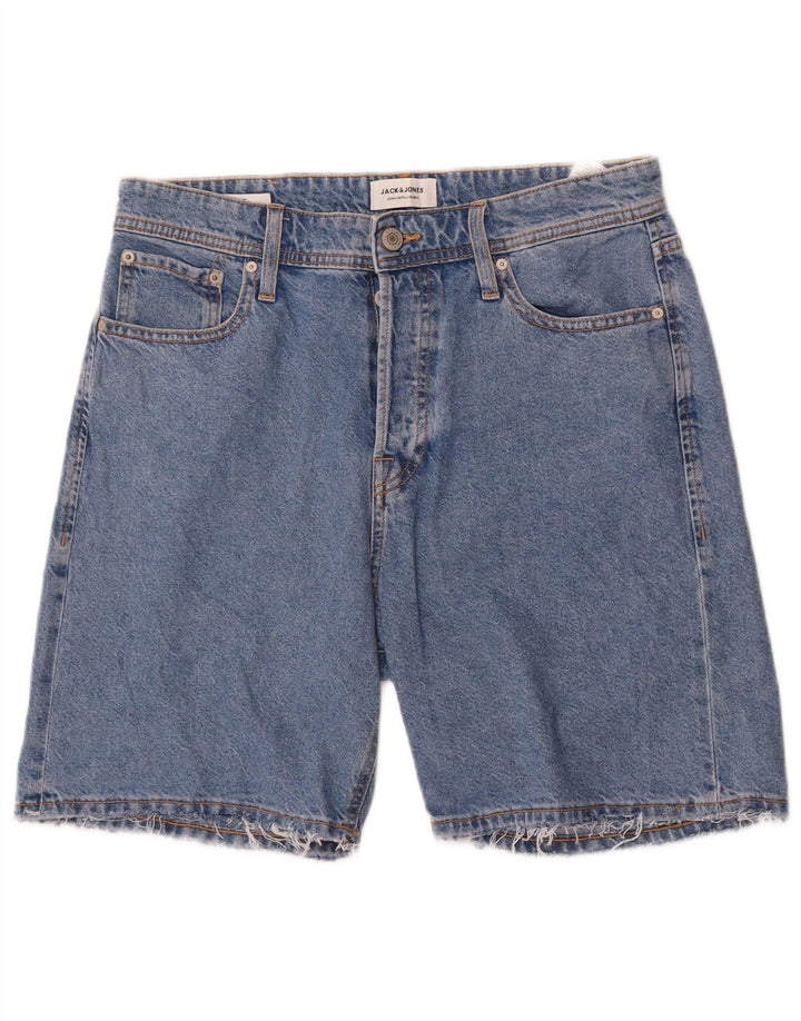 Jack & Jones Herren-Jeansshorts, mittelgroß, W32, blaue Baumwolle