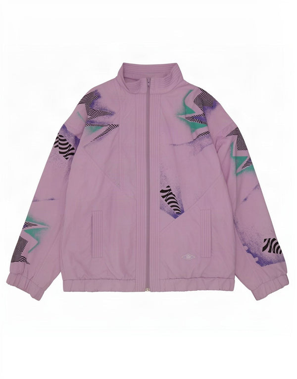 Maser M Damen-Overall-Trainingsanzug-Top-Jacke, US-Größe 10, groß, lila, geometrisch