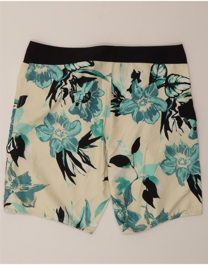 Volcom Herren Badeshorts mit Grafik, groß, weiß, geblümt