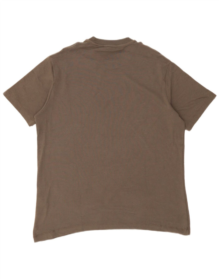 Massimo Dutti Herren T-Shirt Top Large Grau Baumwolle