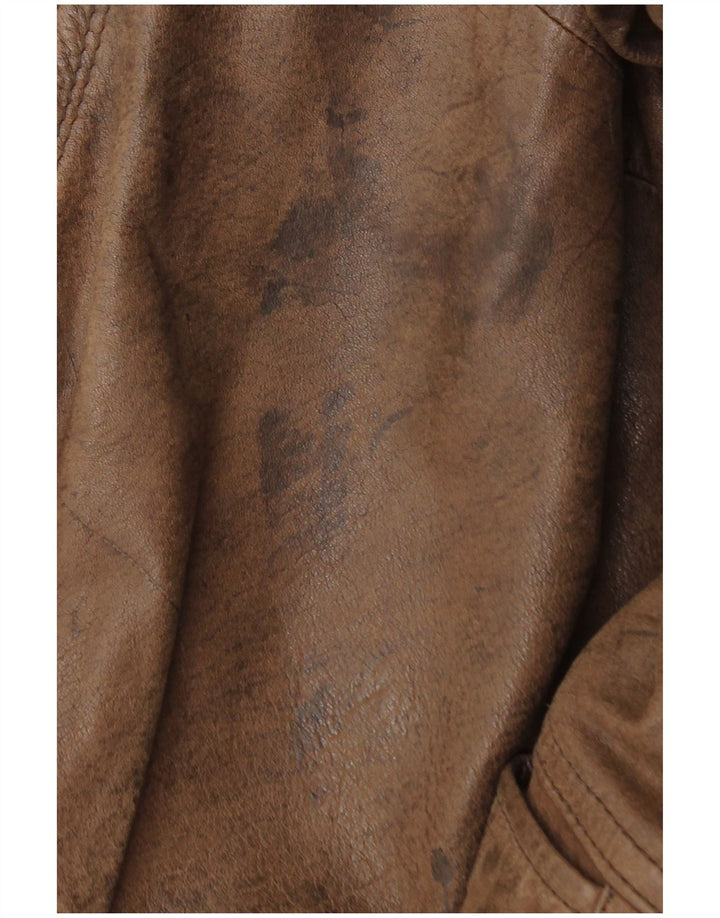 Vintage Damen Übergroße Lederjacke EU 44 XL Braunes Leder