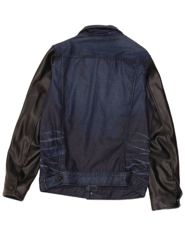 G-Star Damen Jeansjacke UK 12 Medium Navy Blue Colourblock Baumwolle