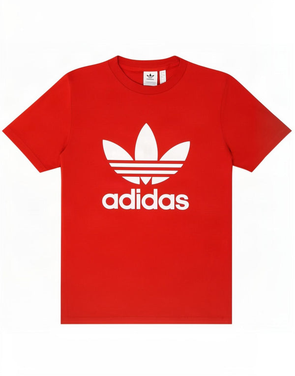 Adidas Damen Grafik T-Shirt Top UK 16 Große rote Baumwolle