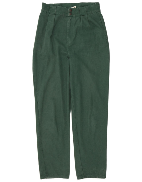 Lucy & Yak Damen-Freizeithose mit hohem Bund und Zapfen, W32, L32, grüne Baumwolle