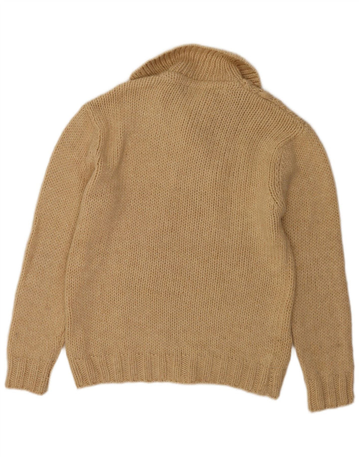 Zara Herren-Pullover mit Schalkragen, XL, braun, Acryl