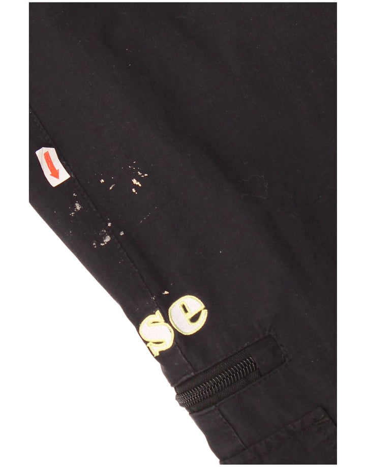 Ellesse Herren Cargo-Trainingshose, Jogginghose, großes schwarzes Nylon