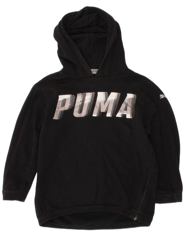 Puma Mädchen Graphic Hoodie Pullover 7–8 Jahre schwarze Baumwolle