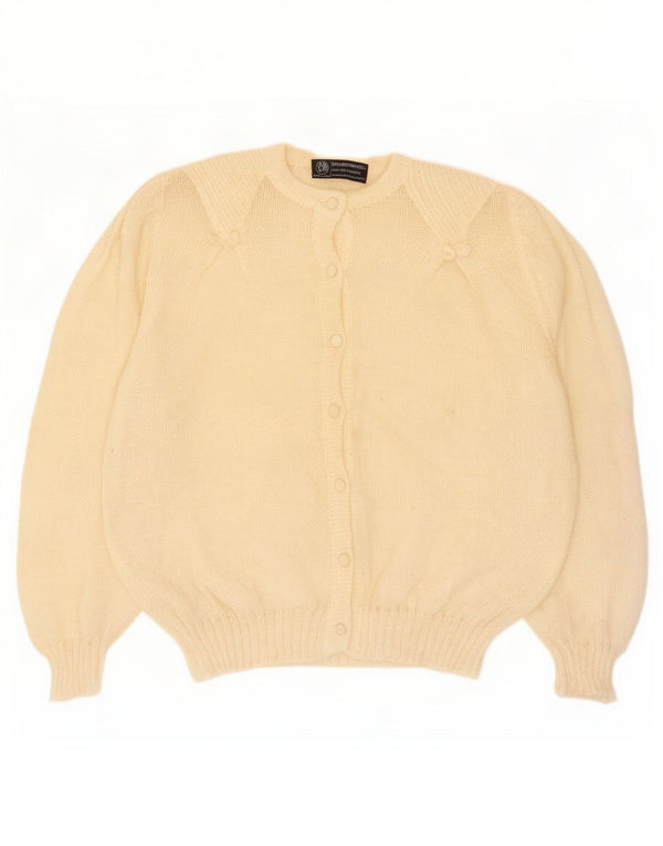 Vintage Damen Oversized Cardigan Pullover UK 16 Large Off White Mohair
