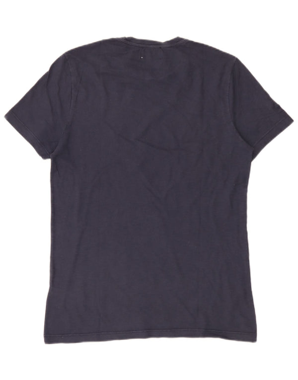 Dondup Herren-T-Shirt mit Grafik, mittlere marineblaue Baumwolle