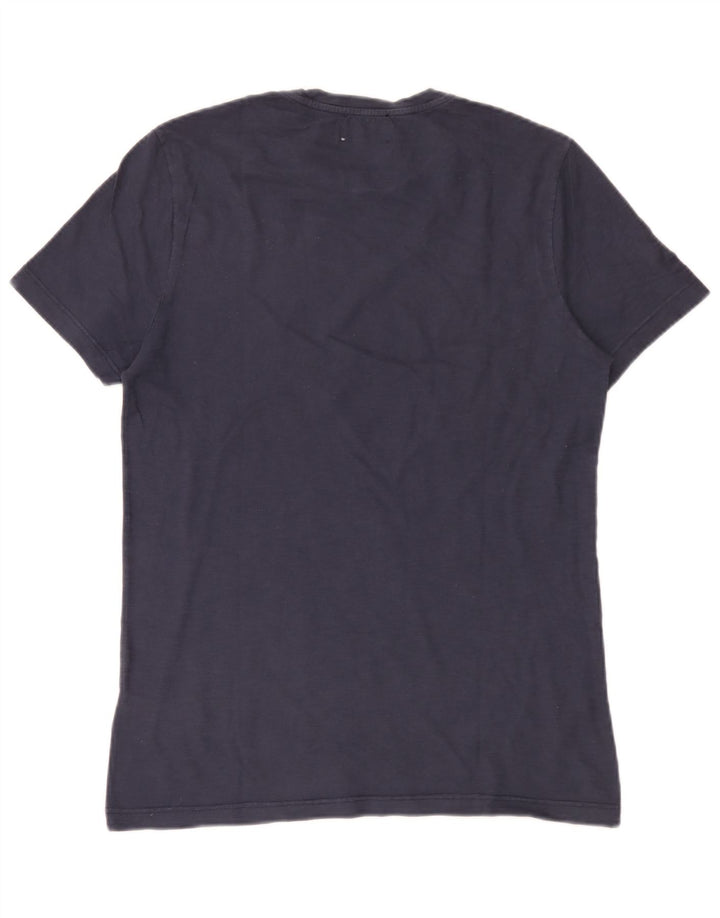 Dondup Herren-T-Shirt mit Grafik, mittlere marineblaue Baumwolle