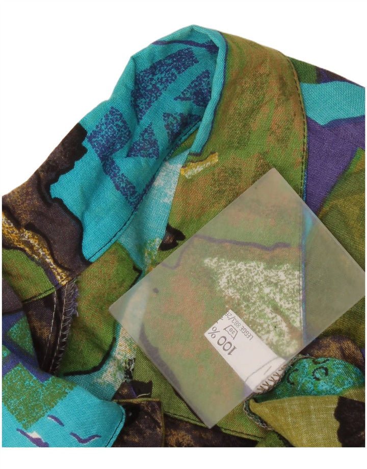 Vintage Damen Hemdbluse mit abstraktem Muster UK 22 3XL Mehrfarbig