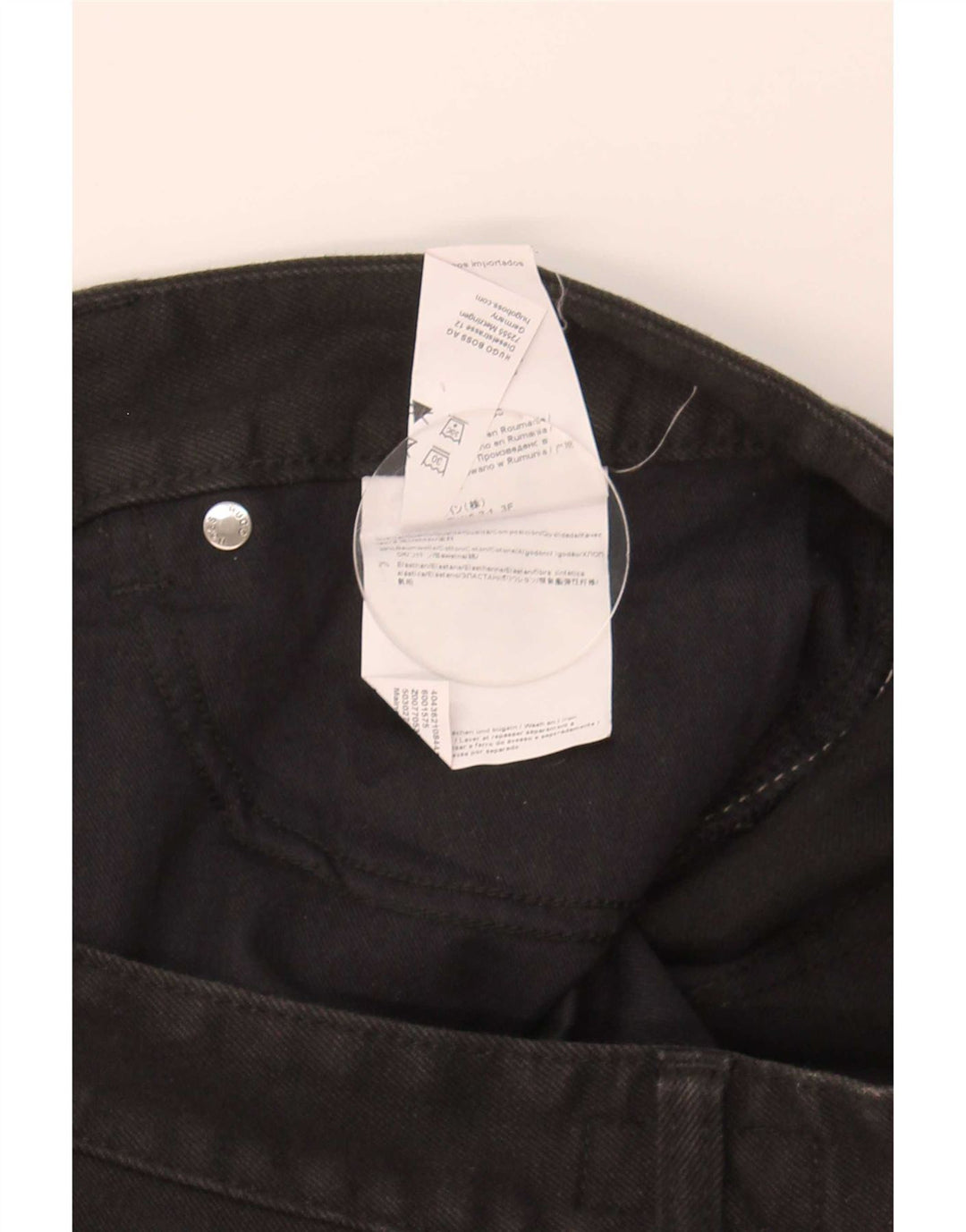 Hugo Boss Herren Straight Jeans W34 L32 Schwarze Baumwolle