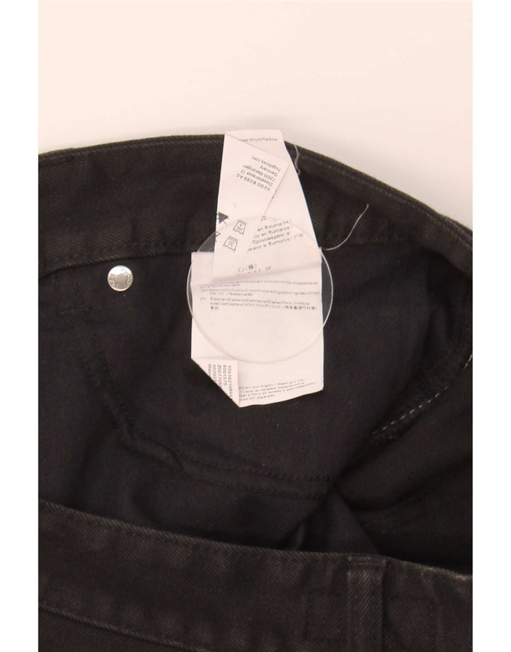 Hugo Boss Herren Straight Jeans W34 L32 Schwarze Baumwolle