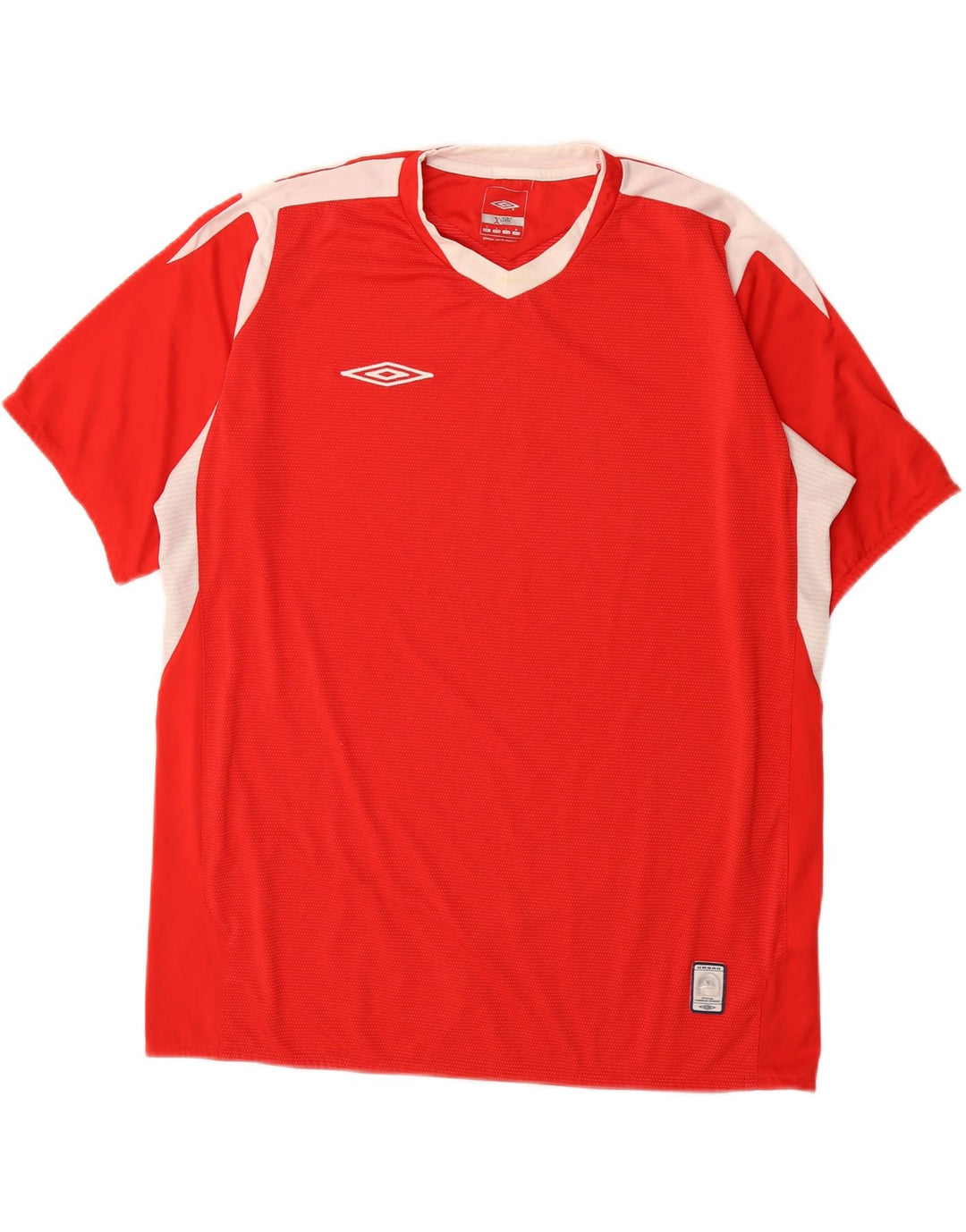 UMBRO Mens T-Shirt Top Large Red Colourblock Polyester Vintage Umbro and Second-Hand Umbro from Messina Hembry 