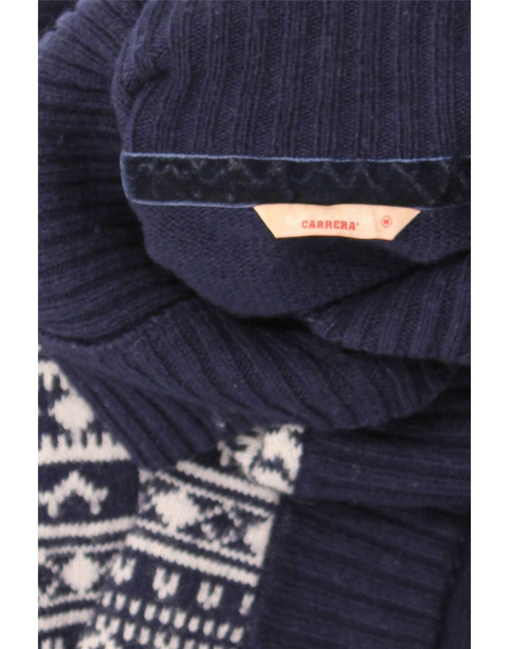 Carrera Damen-Cardigan-Pullover UK 12 Medium Navy Blue Geometrisch