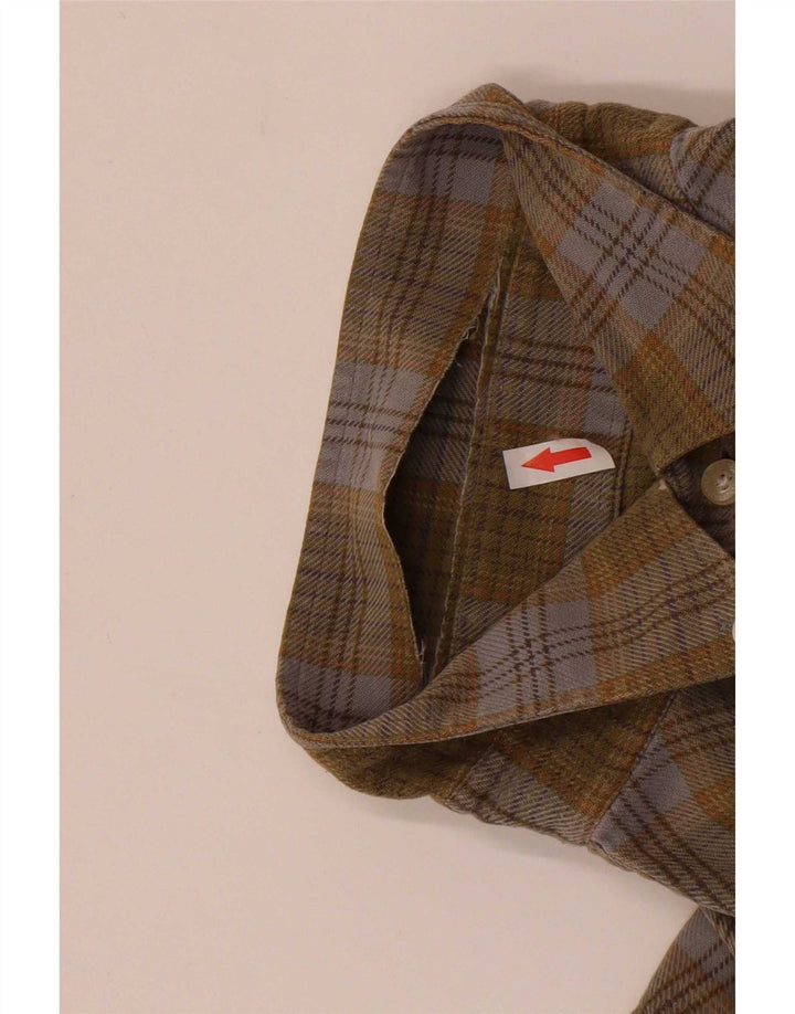 Barbour Herren-Flanellhemd, groß, Khaki, kariert, Baumwolle