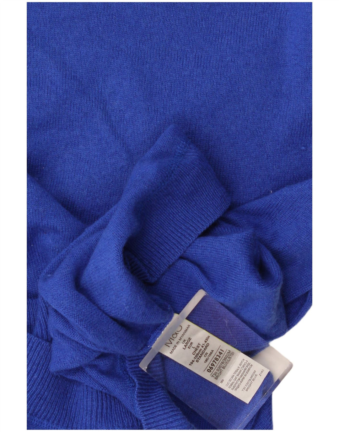Marks & Spencer Herren-Pullover mit Rundhalsausschnitt, Größe L, aus blauer Wolle