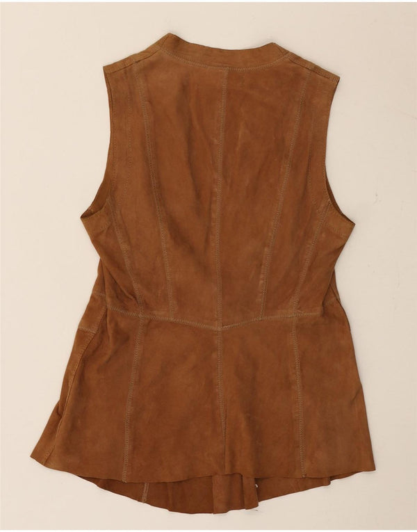 Gerry Weber Damen Wildlederweste UK 10 Small Braunes Leder