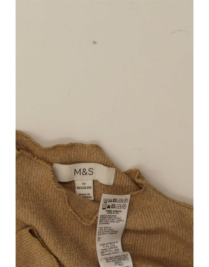 Marks & Spencer Damen Blusenoberteil UK 12 Mittelbraunes Acryl