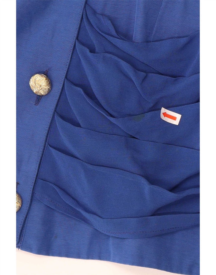 Zoe Damen Zweireihige Blazerjacke IT 42 Mittelblaue Viskose