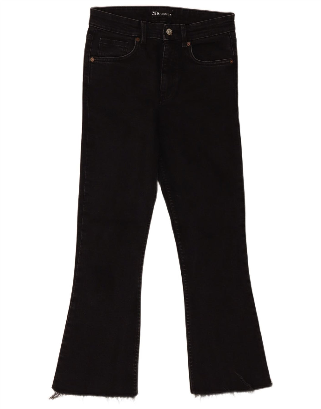 Zara Damen Bootcut Jeans EU 38 Small W28 L27 Schwarz