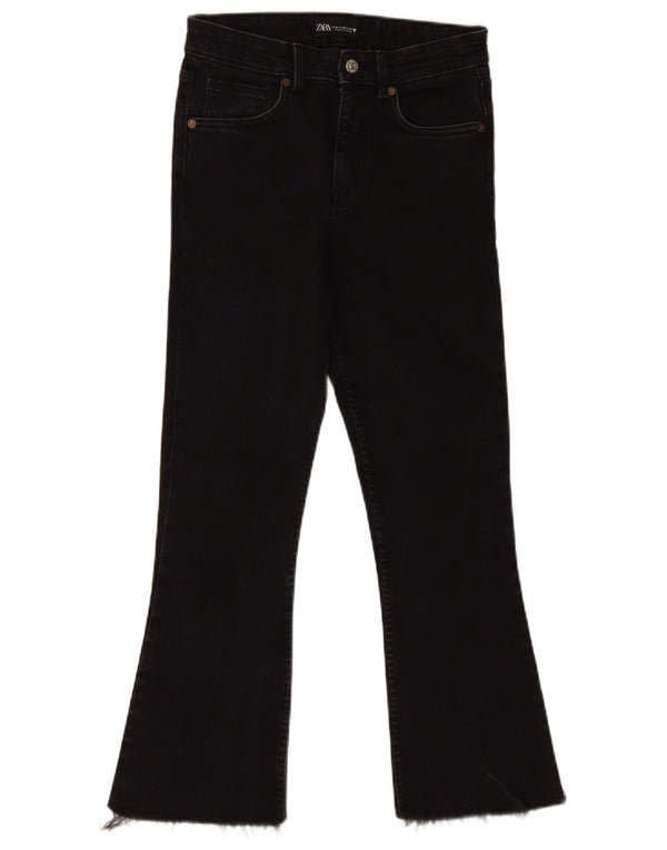 Zara Damen Bootcut Jeans EU 38 Small W28 L27 Schwarz