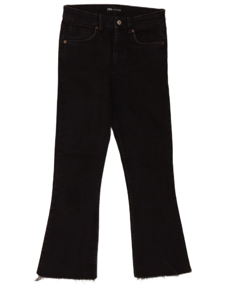 Zara Damen Bootcut Jeans EU 38 Small W28 L27 Schwarz