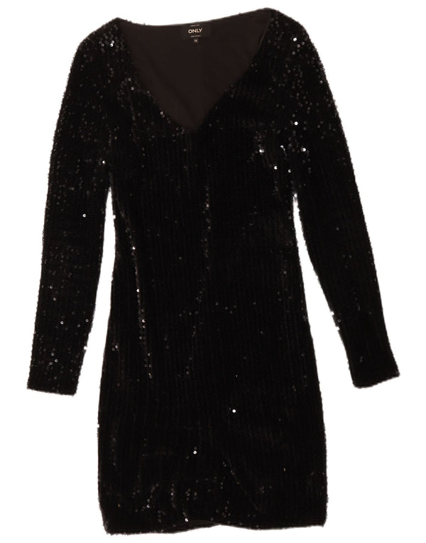 Only Womens Long Sleeve Sheath Dress UK 6 XS Black Flecked