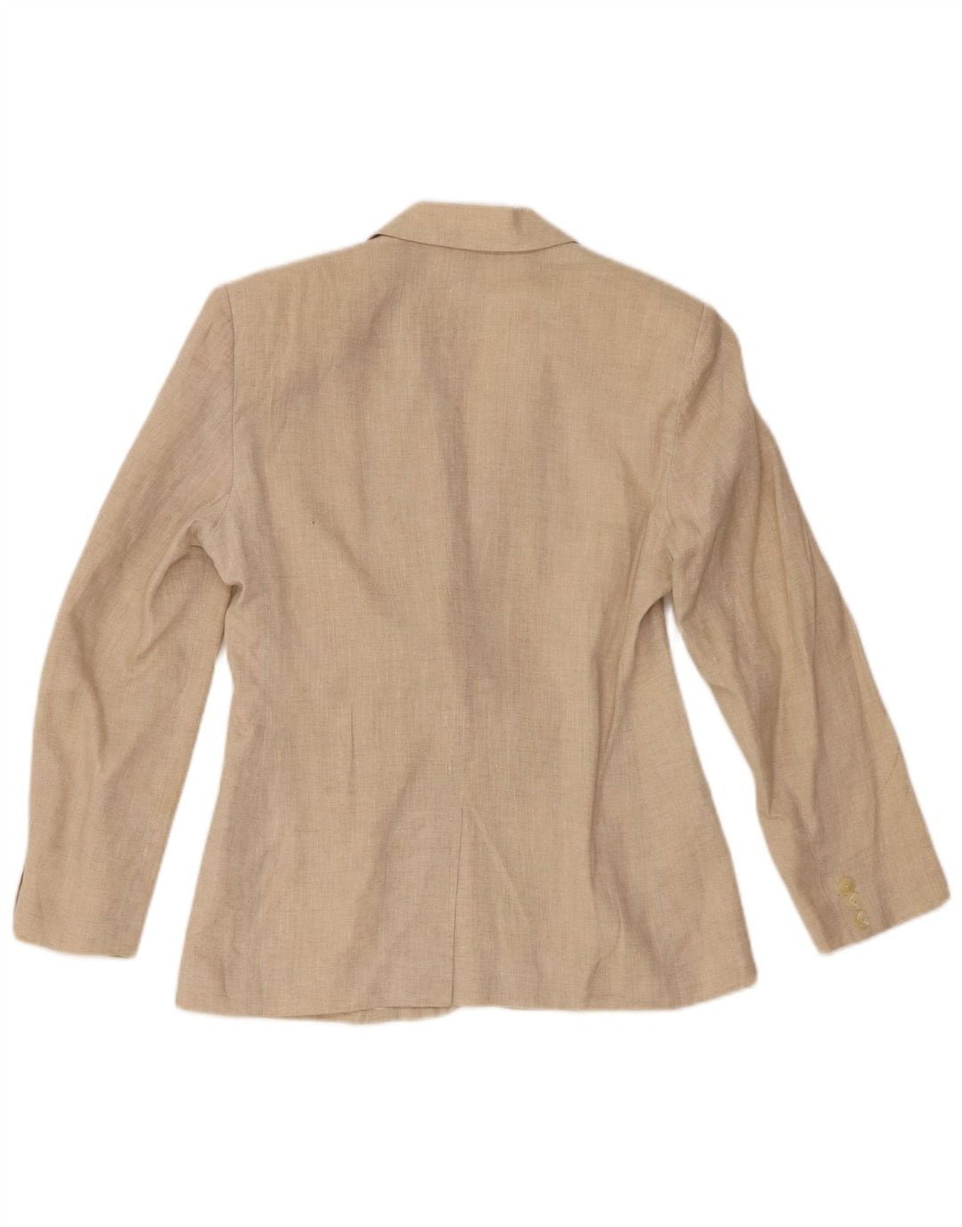 Benetton Damen 2-Knopf-Blazerjacke IT 40 Small Beige Leinen