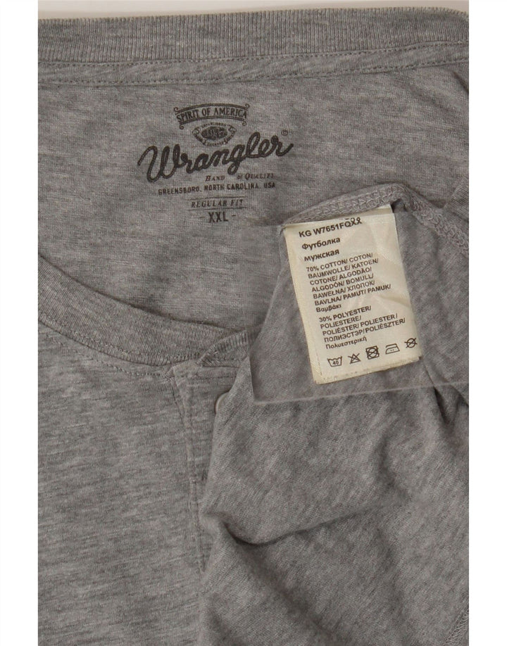 Wrangler Mens Regular Fit Top Langarm 2XL Grau Baumwolle