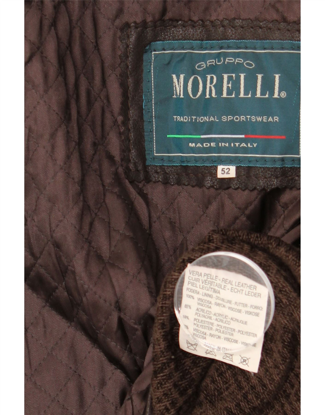 VINTAGE Herren Lederjacke IT 52 XL Braunes Leder