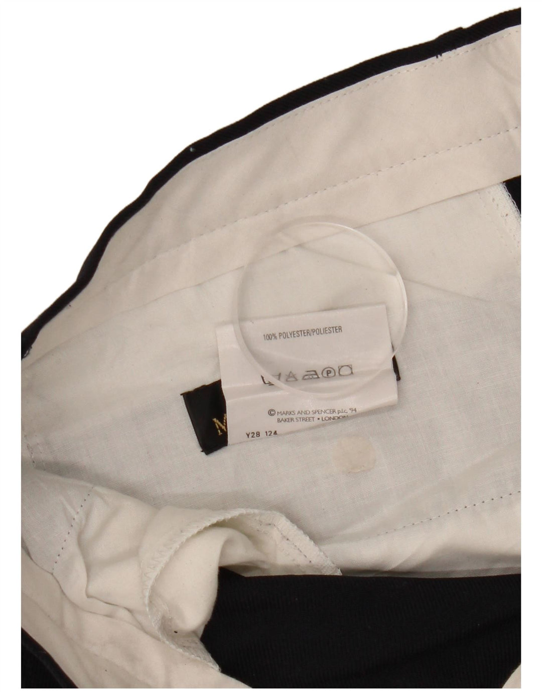 Gerade Herren-Chinohose von Marks & Spencer, W34, L29, Marineblau, Polyester