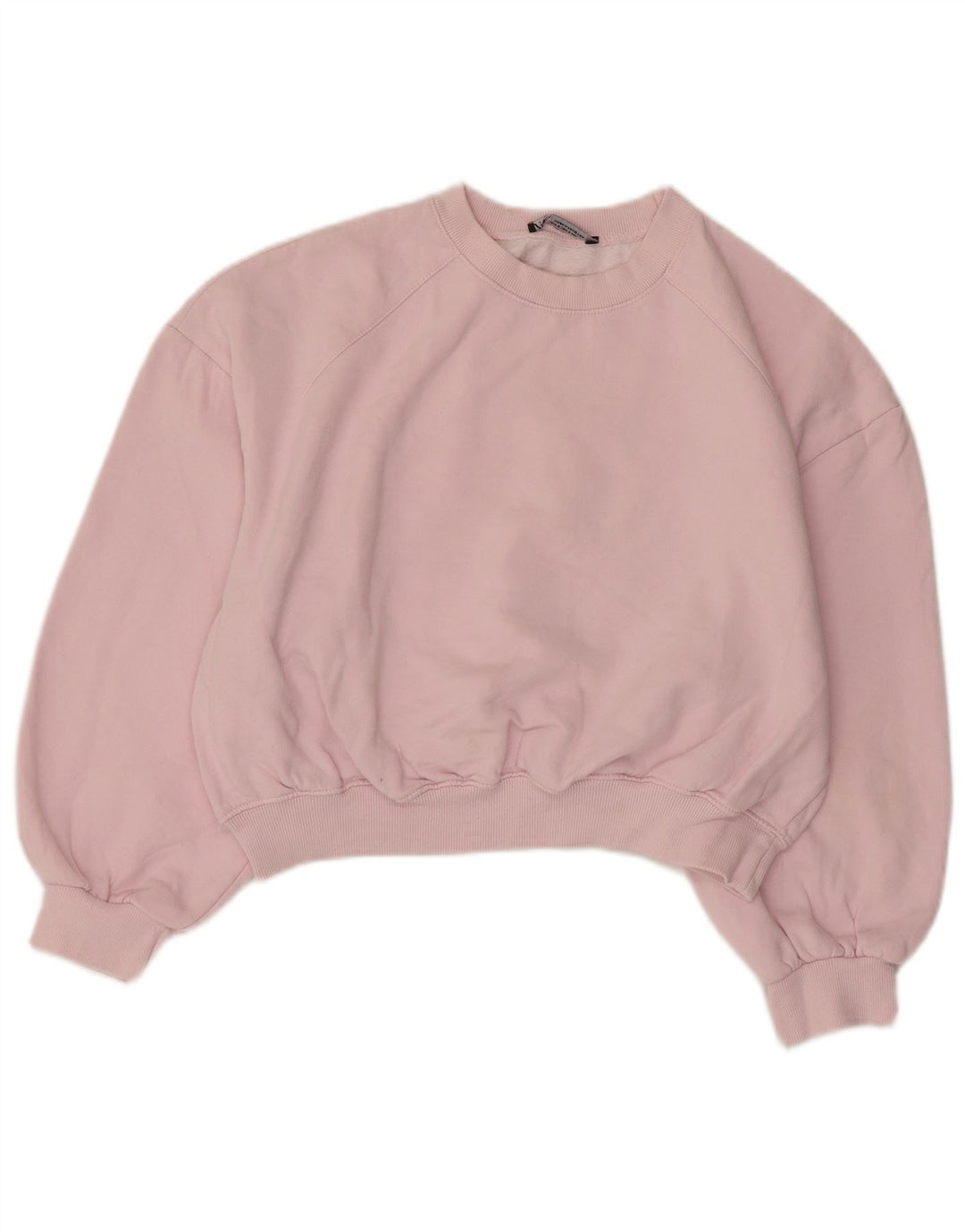 Zara Damen-Sweatshirt-Pullover, übergroß, bauchfrei, 3/4-Ärmel, Gr. 10, klein, Rosa