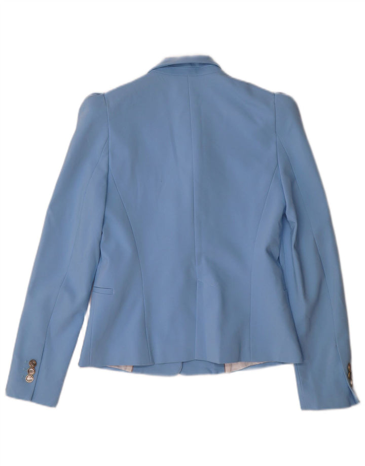 Zara Damen 1-Knopf-Blazerjacke UK 10 Small Blau Polyester