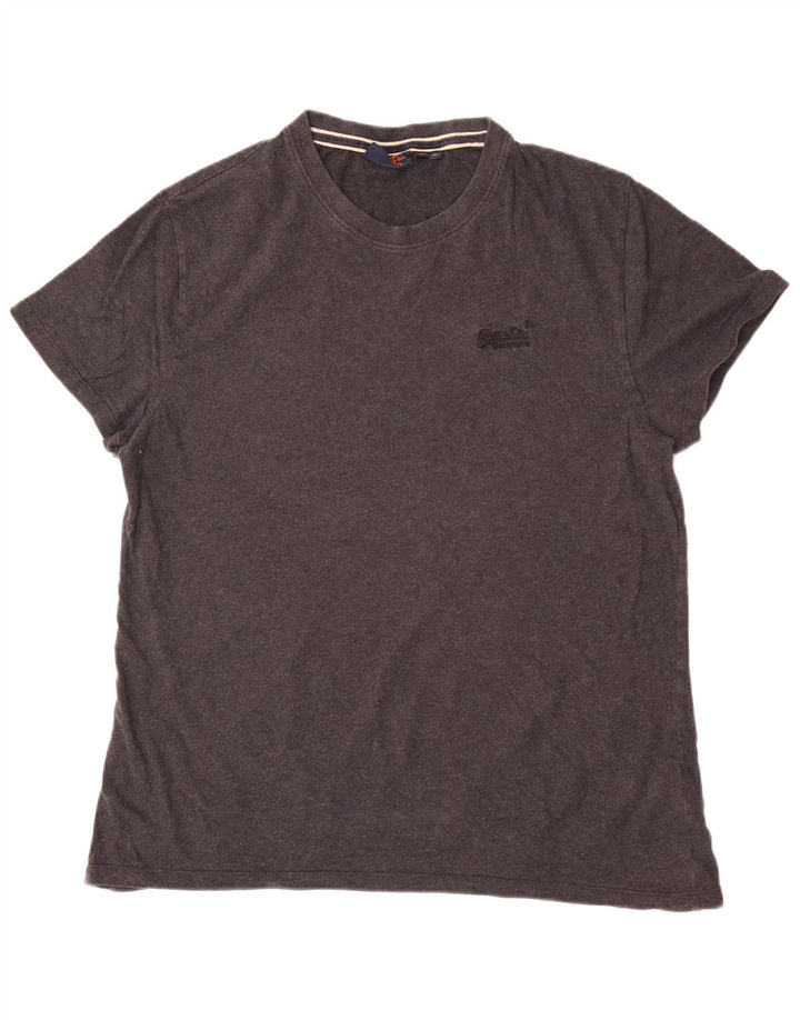 Superdry Herren Grafik-T-Shirt-Oberteil XL aus grauer Baumwolle