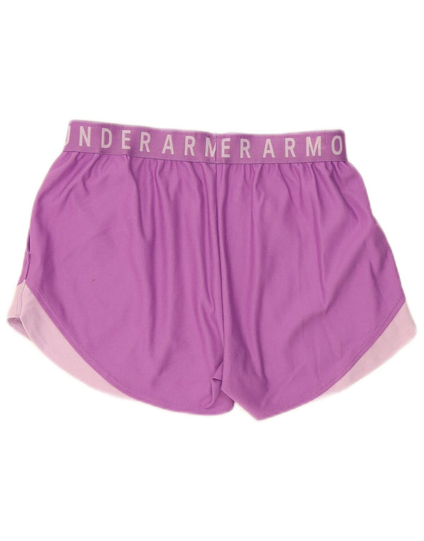 Under Armour Damen Graphic Sport Shorts UK 10 Small Lila Farbblock