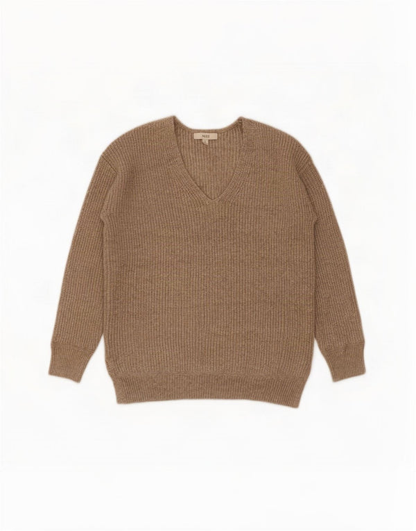 Marks & Spencer Damen-Pullover, übergroß, V-Ausschnitt, Gr. 10, Größe S, Grau