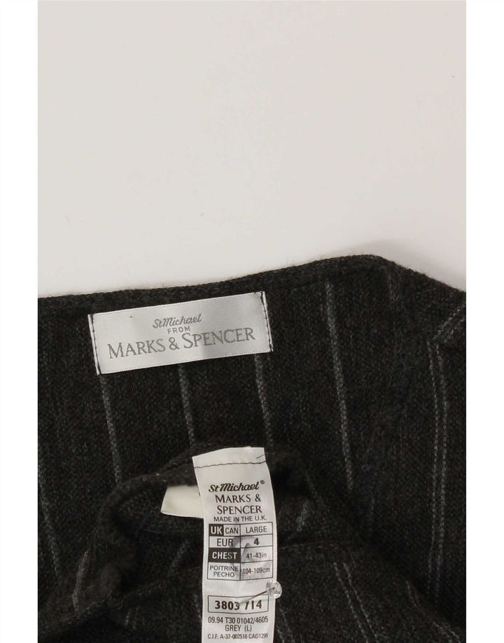 Marks & Spencer Herren St. Michael Weste, großes grau gestreiftes Acryl