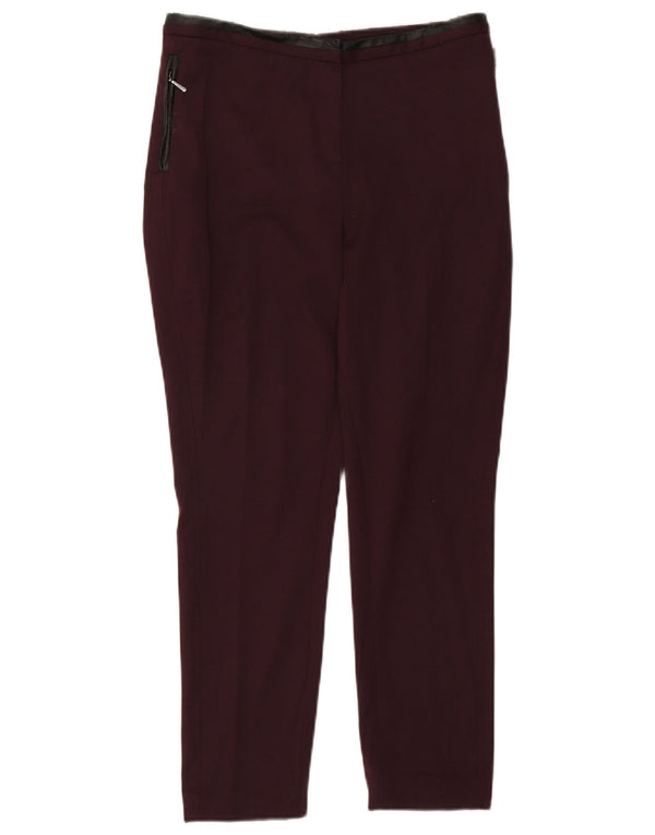 Marks & Spencer Damen Kurz geschnittene Hose UK 12 Medium W30 L26 Burgunderrot