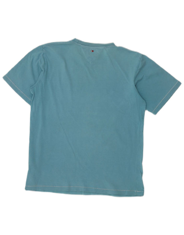 TOMMY HILFIGER Jungen T-Shirt mit Grafik, 13–14 Jahre, blaue Baumwolle