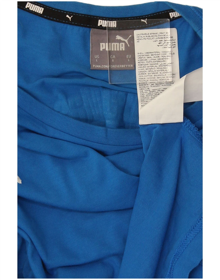 Puma Herren-T-Shirt mit Grafik, groß, aus blauer Baumwolle