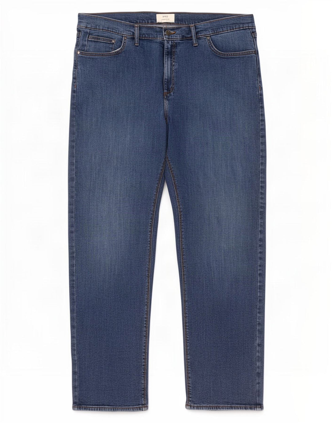 Marks & Spencer Herren Straight Jeans W44 L31 Blaue Baumwolle