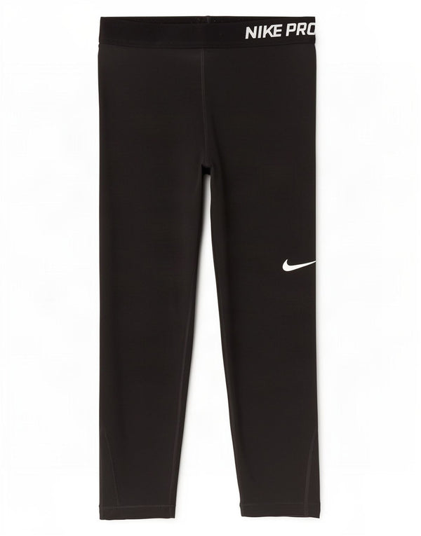 Nike Womens Dri Fit Graphic Capri Leggings UK 8 Small Schwarz Polyester