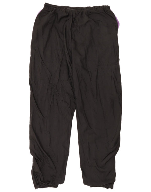 Vintage Damen Trainingshose Jogger UK 14 Large Black Colourblock