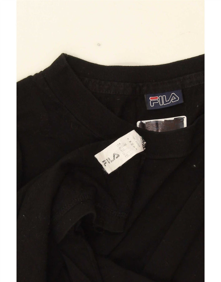 Fila Herren T-Shirt Top Medium Schwarz Baumwolle