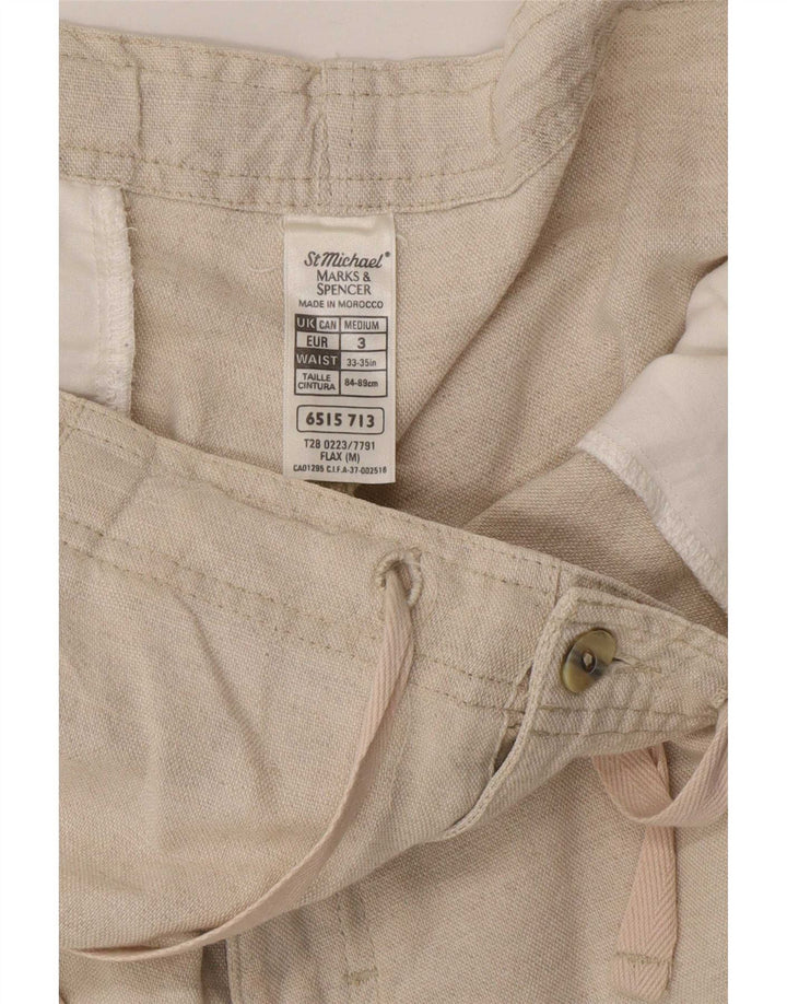 Marks & Spencer Damen Pegged Chino Shorts Medium W34 Beige Leinen