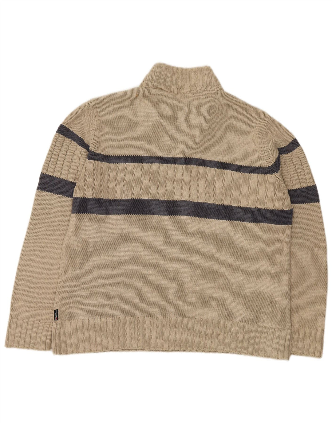 MARKS & SPENCER Herren Blauer Harbor-Pullover mit Reißverschluss am Hals, Größe L, Beige