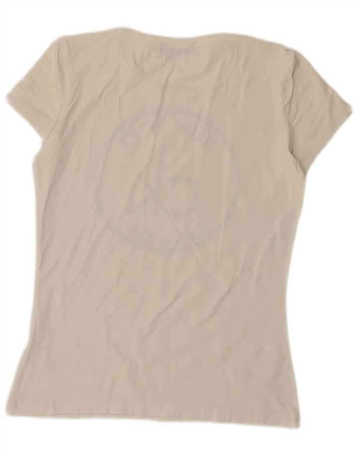 CALVIN KLEIN JEANS Damen Grafik T-Shirt Top UK 14 Large Weiß